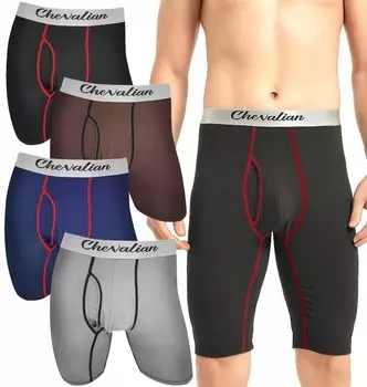 Chebarian Open Front Long Boxers Large Size Stretch Running Underwear Inner Adult Underwear Sports Underwear Stretch Underwear Shorts Large Pants