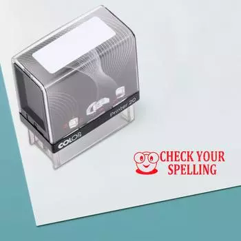 Check Your Spelling Self Inking Rubber Stamp Custom Colop Office Stationary P20 Mini Stamper 14 mm x 38 mm чёрный
