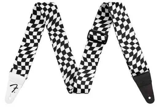 Checkerboard Polyester Strap Fender Fender/Wavy Black/White [Guitar Strap]