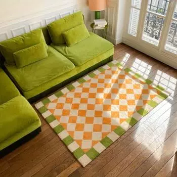 Checkered Area Rug Living Room Non-slip Entrance Door Mat Sofa Table Large Area Carpets Bedroom Bedside Floor Mat Home Decor Rug 40x60cm 16x24inch