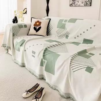 Клетчатое полотенце для дивана из шенилла Four Seasons Universal All-Inclusive, чехол для дивана, пылезащитный чехол для гостиной, большой чехол для дивана 180*130cm