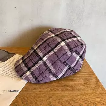 Checkered Pattern Fashion Women Casual Duckbill Cap For Summer Autumn And