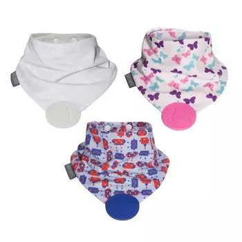 Cheeky Chompers Hippo Bib Teether Neck Chew, корейские детские товары robot