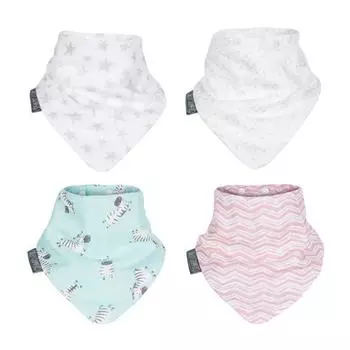 Cheeky Chompers Necker Bib 2P Set_Muslin,Корейские детские товары Rose Day & Hippo