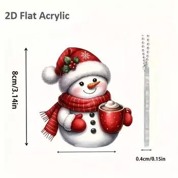 Cheerful Acrylic Christmas Tree Ornament With Snowman For Fun Decor Vehicle 1
