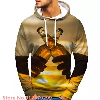 Cheers! Men s Women s Hoodie Casual Long Sleeve Printing Hooded Sweatshirt Pullover Tops L