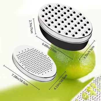 Cheese Grater Lemon Zester With Food Storage Container And Lid, Grinder Grater For Ginger & Vegetables, Box Grater