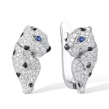 Cheetah Personalized Earrings Female, Fashionable Niche Exquisite Micro-Inlaid Zircon