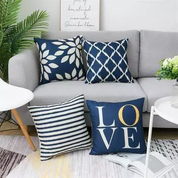 Чехлы Декоративные мягкие чехлы Чехлы для подушек для дома синий