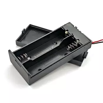 Чехлы для аккумуляторов Power Bank Переключатель ВКЛ/ВЫКЛ ABS 2 слота Ящик для аккумуляторов Держатель аккумулятора Ящики для хранения аккумуляторов чёрный