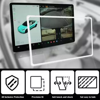 Чехлы для автомобильного навигационного проигрывателя Tesla Model 3 Y, защитная силиконовая рамка для радиоприемника и аудиосистемы, автомобильные аксессуары для интерьера чёрный