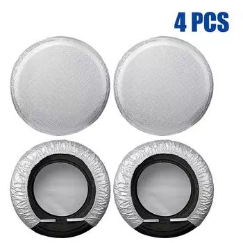 Чехлы для автомобильных шин для автофургона, грузовика, кемпера, прицепа, универсальная защита колес транспортного средства, сумка для хранения шин 27-29 дюймов, 4 шт. серебряный