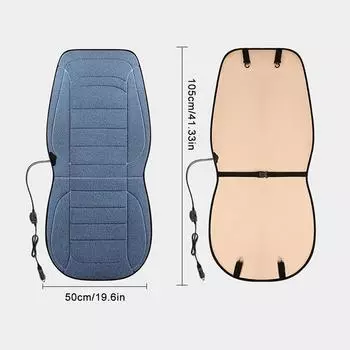 Чехлы для автомобильных сидений с подогревом, подушка для сиденья автомобиля со спинкой 12 В, зимний комфорт, быстрая подогрев подушки для водителя и пассажира синий