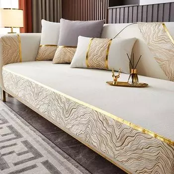 Чехлы для диванных ковриков из синели с жаккардовым рисунком для гостиной, Нескользящие универсальные чехлы для диванных подушек, чехлы для домашних животных, L-образная защита для дивана 70x70cm 1pcs