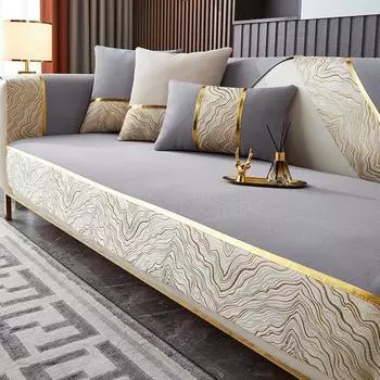 Чехлы для диванных ковриков из синели с жаккардовым рисунком для гостиной, Нескользящие универсальные чехлы для диванных подушек, чехлы для домашних животных, L-образная защита для дивана 30x50cm pillowcase покинуть белый