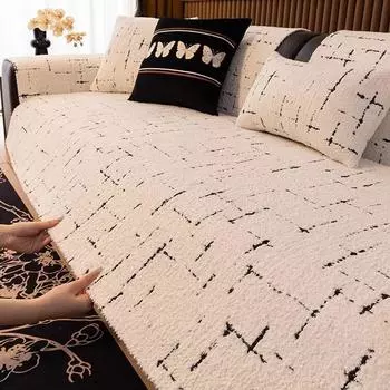 Чехлы для диванных подушек, чехлы для диванов, нескользящие чехлы для диванных подушек на подлокотники, универсальные чехлы для диванов из белого флиса 70X70