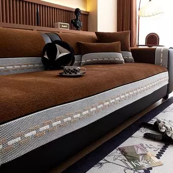 Чехлы для диванных подушек, чехлы для диванов, нескользящие чехлы для диванных подушек в гостиную, универсальные чехлы для диванов в стиле пэчворк из синели 70X70