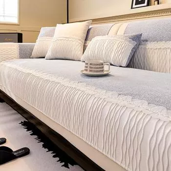 Чехлы для диванных подушек, чехлы для диванов, нескользящие чехлы для диванных подушек из кружева, универсальные чехлы для диванов из шенилла в стиле пэчворк 70X70