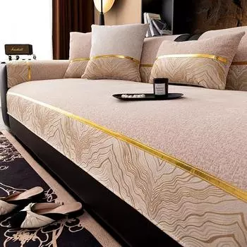 Чехлы для диванных подушек, чехлы для диванов в гостиную, нескользящие, подлокотники, подушки для дивана, универсальные пружинные чехлы из шенилла в стиле пэчворк 70X70