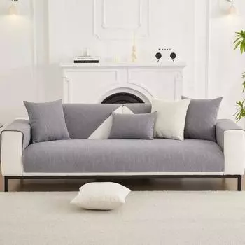 Чехлы для диванных подушек из синели, однотонные чехлы на четыре сезона, универсальный легкий роскошный диванный коврик для гостиной, нескользящий L-образный чехол для дивана 70x70cm 1pcs