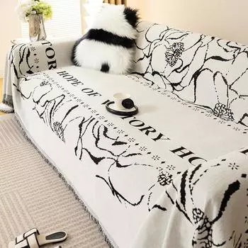 Чехлы для диванных подушек из синели в скандинавском стиле, ткань для полотенец, универсальный двухсторонний чехол на четыре сезона, подлокотник, спинка, защитный комплект для дивана 180*130