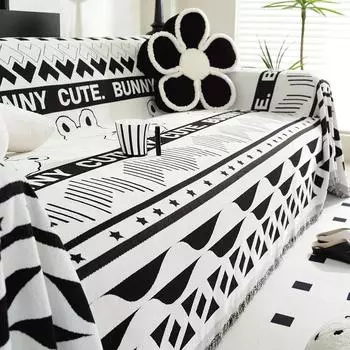 Чехлы для диванов Boho, чехол для дивана с геометрическим узором из шенилла, чехол для дивана на 2 подушки, диван-секционный чехол для дивана, защитный чехол для собаки 180x180cm