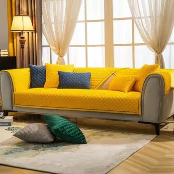 Чехлы для диванов для гостиной, плюшевые чехлы для диванов, зимние бархатные толстые нескользящие сезонные чехлы, высококачественные чехлы для диванов, полотенца 70x70cm 1pcs