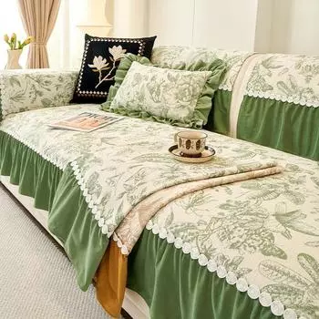 Чехлы для диванов EIFLOY-French Chenille для гостиной, 3-местный, противоскользящий, чехол для углового дивана, защитный чехол для кресла, оборки 65x70