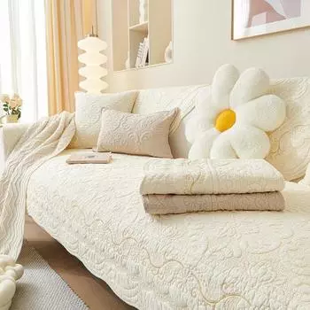 Чехлы для диванов Four Seasons с вышивкой из хлопка, подушки, коврики для сидений, современные простые чехлы для угловых диванов в гостиных, подлокотники, полотенца 70x70