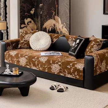 - Чехлы для диванов из американской шенилловой ткани, нескользящие, цветочные чехлы для стульев и кресел, для гостиной, на все сезоны 70x70cm 1pc