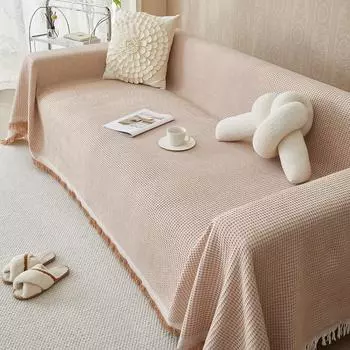 Чехлы для диванов из хлопчатобумажной ткани, чехол для кресла-реклайнера, футон, моющийся защитный чехол из плотной дышащей ткани, гостиная/кровать S130x180cm бежевый