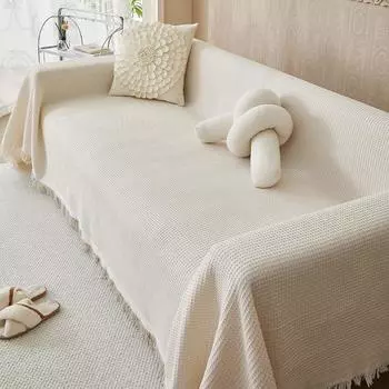 Чехлы для диванов из хлопчатобумажной ткани, чехол для кресла-реклайнера, футон, моющийся защитный чехол из плотной дышащей ткани, гостиная/кровать S130x180cm бежевый