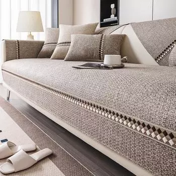 Чехлы для диванов из хлопка и льна, нескользящие чехлы для диванов на 1/2/3 места, кресло, кресло, защита для мебели, подушка для сиденья на заказ Cushion cover45x45cm