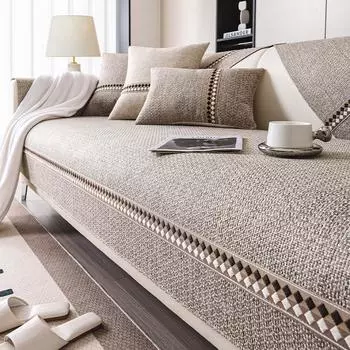 Чехлы для диванов из хлопка и льна, нескользящие чехлы для диванов на 1/2/3 места, кресло, кресло, защита для мебели, подушка для сиденья на заказ 70x70cm 1pc