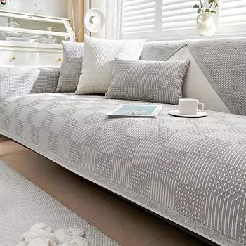 Чехлы для диванов из хлопкового льна, чехлы для угловых диванов в форме буквы L для гостиной, универсальные нескользящие чехлы для диванов на 1/2/3/4 места, четыре сезона 30x50cm pillowcase