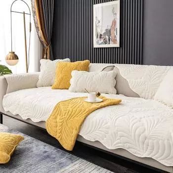 Чехлы для диванов из шенилла 1 2 3 4-местный диван в форме буквы L, чехлы для дивана в гостиной, полотенце, универсальный противоскользящий материал 70x70cm жёлтый