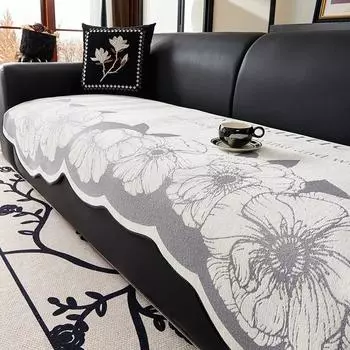 Чехлы для диванов из шенилла для гостиной, нестандартной формы, универсальные подушки для дивана, цветочные принты, высококачественное полотенце для дивана, домашний декор 90x90