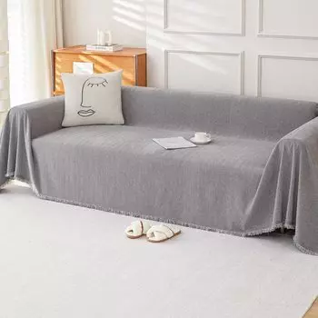 Чехлы для диванов из шенилла, мягкие, моющиеся чехлы для диванов, протектор мебели, чехол для дивана с узором «елочка» и кисточкой 180x130cm