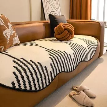 Чехлы для диванов из шенилла неправильной формы для гостиной, нескользящие классические полоски, подушки для дивана, подушки для сиденья из полотенца Four Seasons 90x90 A