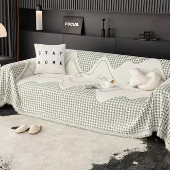 Чехлы для диванов из шенилла с геометрическими узорами для гостиной Полотенце для дивана в скандинавском стиле с кисточками Чехлы для дома Одеяла для кроватей 180x130cm