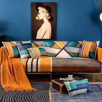 Чехлы для диванов из синели, чехлы для диванов, скандинавские универсальные чехлы для угловых диванов, Нескользящие чехлы для диванов, разные размеры для гостиной 70x70cm 1pcs