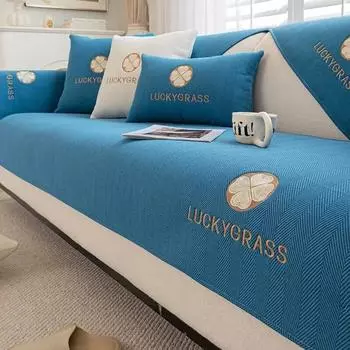 Чехлы для диванов из синели и клевера для гостиной, диванные подушки с вышивкой, защитные чехлы для диванов, мягкие утолщенные диванные полотенца, домашний декор 70x70cm 1pcs