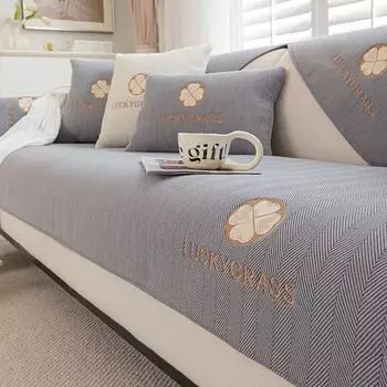 Чехлы для диванов из синели и клевера для гостиной, диванные подушки с вышивкой, защитные чехлы для диванов, мягкие утолщенные диванные полотенца, домашний декор 30x50cm pillowcase озеро синий