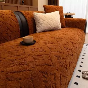 Чехлы для диванов из скандинавского флиса для гостиной, противоскользящие, пылезащитные, широкие чехлы для диванов, универсальные подушки для дивана в виде снежинки 70X70