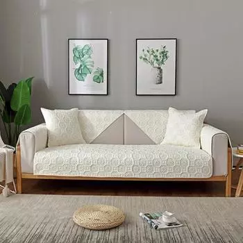 Чехлы для диванов из стираного хлопка и жаккарда в корейском стиле, вышитые чехлы для диванов в гостиной, Г-образные, универсальные, для всех сезонов, декоративные коврики 70x70