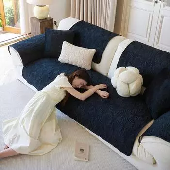 Чехлы для диванов из утолщенного голландского бархата, нескользящие чехлы для дивана, осенне-зимние моющиеся чехлы для дивана для гостиной, однотонные чехлы для дивана 45x45cm pillowcase хаки