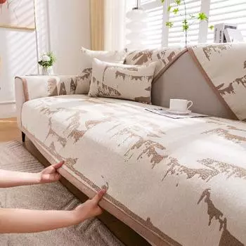 Чехлы для диванов из жаккарда, утолщенная шенилловая противоскользящая подушка для дивана, универсальные подушки для дивана в китайском стиле для гостиной Four Seasons 70x70cm 1pcs