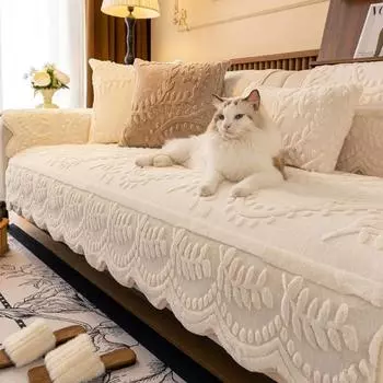 Чехлы для диванов из жаккардового плюша для гостиной, нескользящие мягкие подушки для дивана, коврики, зимние теплые плюшевые утолщенные чехлы для полотенец, домашний декор 90x70 A