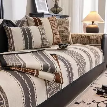 Чехлы для диванов Nordic Chenille для гостиной, противоскользящие, пылезащитные, универсальные, чехлы для диванов Funda Sofa Broad Stripe 70X70