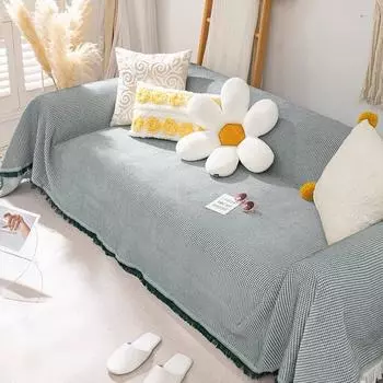 Чехлы для диванов Одеяло Утолщенные чехлы для диванов Нескользящее одеяло для офиса Шаль Подушка для дивана Одеяло из синели 90x90